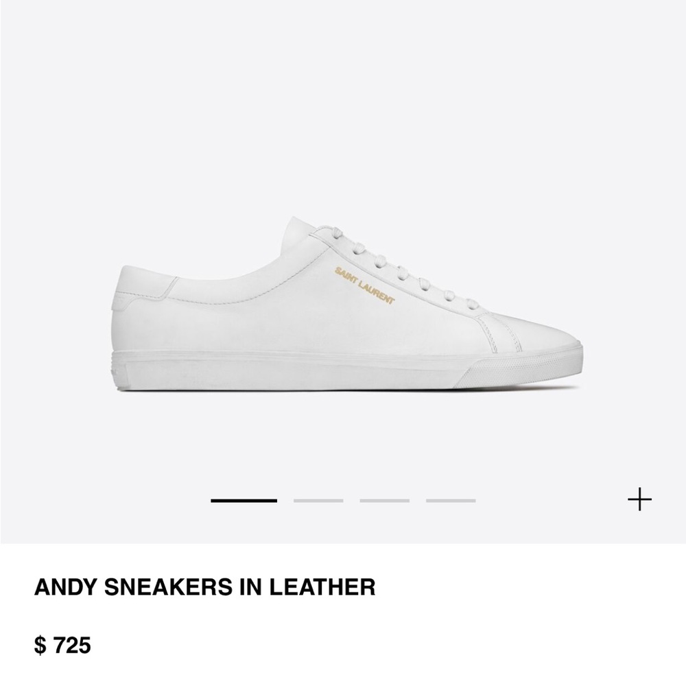 YSL Saint Laurent Andy white leather snickers 7.5